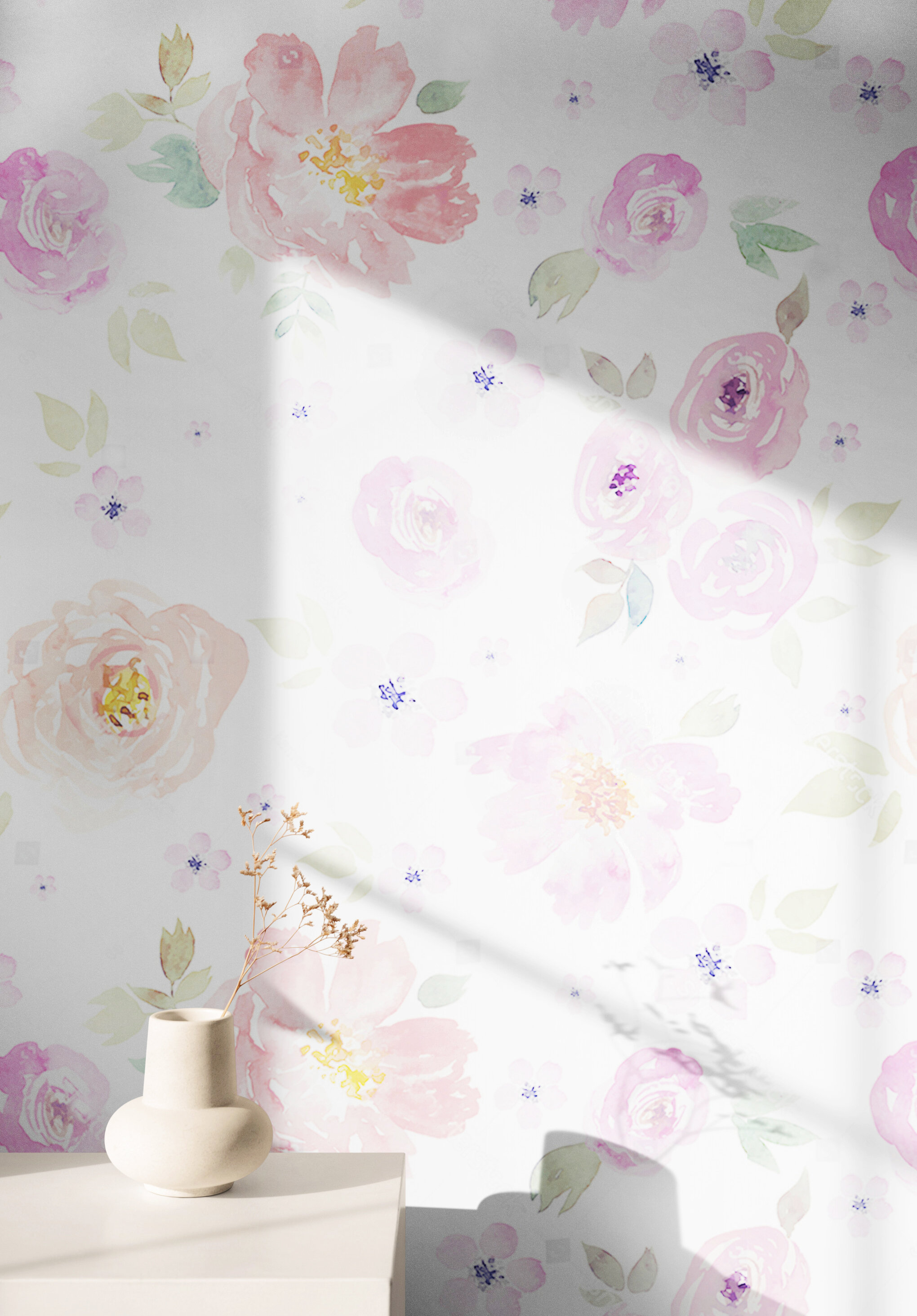 Pink Floral Wallpaper Nursery Flower Wallpaper Peel & Stick - Etsy