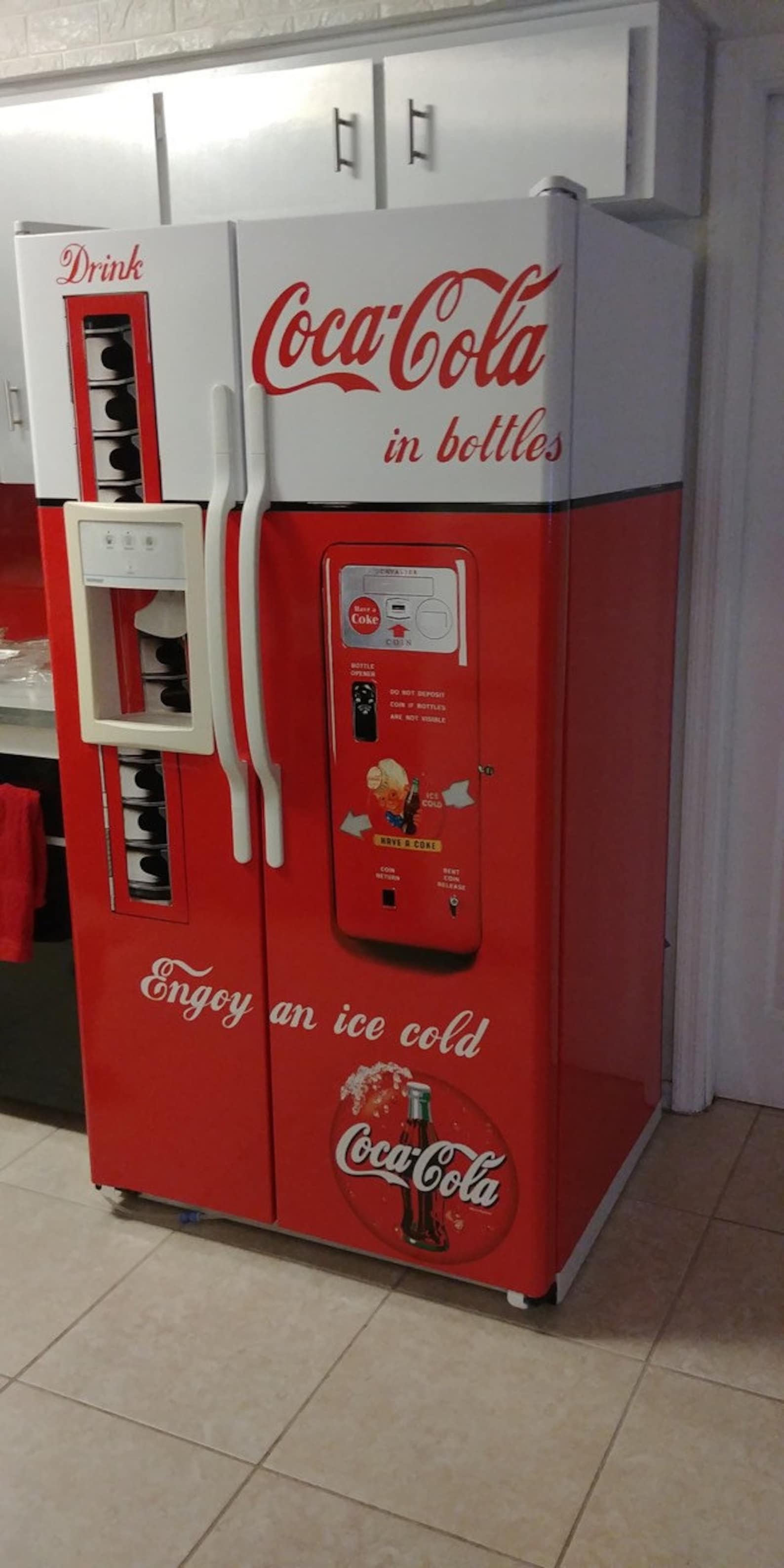 Сoca Cola Decals Fridge Decal Fridge Wrap Vintage Coca Cola Etsy