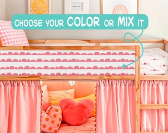 KURA BED Decals Scalloped Pastel, IKEA Kura Bed Stickers, Custom Vinyl Decals for Kura Bunk Bed, Kura Bed Accessories Wraps, Kids Room Decor