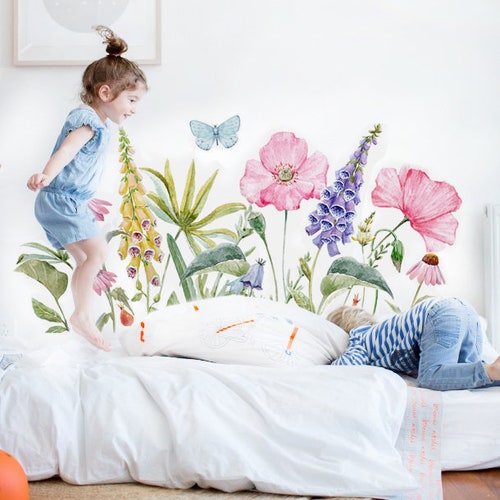 Childrens Kids Girls Bedroom Flower Wall Furniture Stickers Decals Stickarounds 
