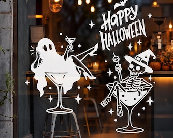 ハロウィンウィンドウデカール、ショップカフェバーウィンドウステッカー、不気味な小売店ディスプレイ、バー装飾