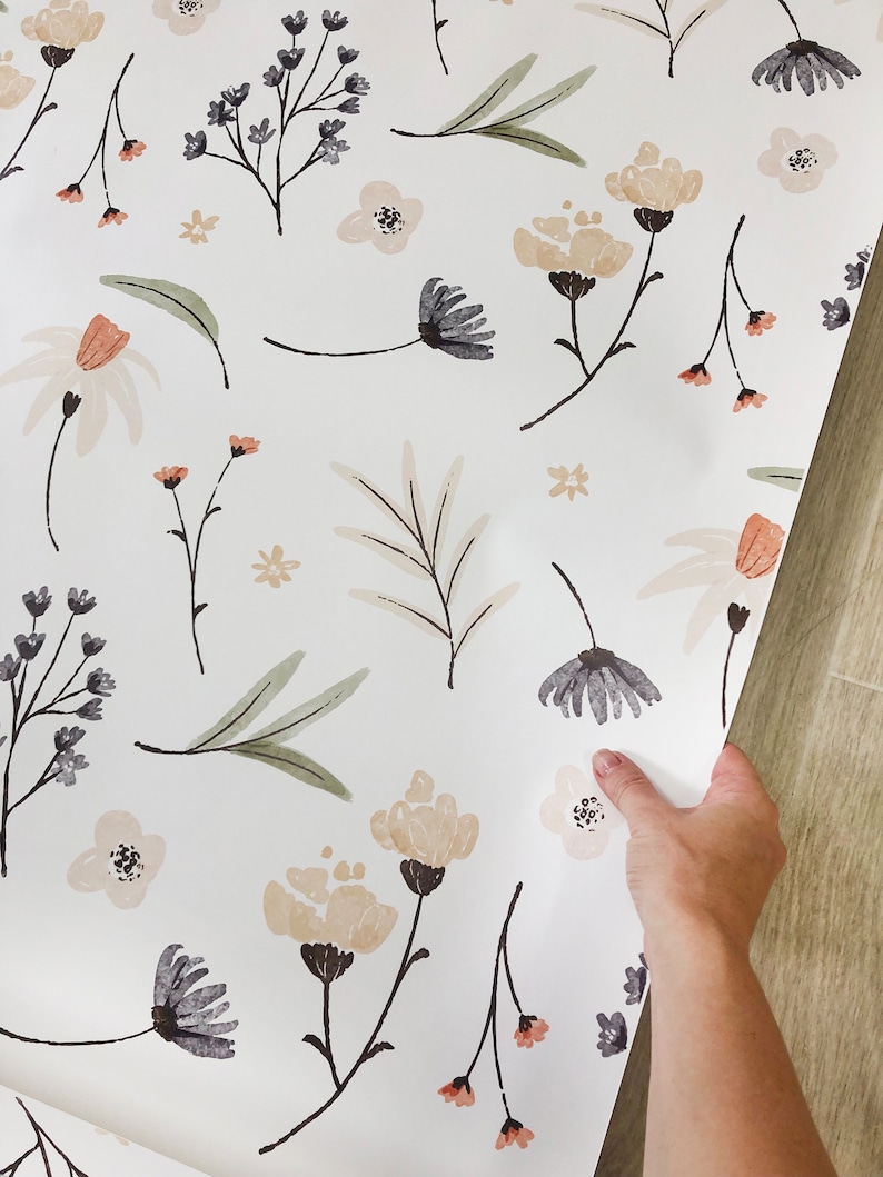White Fridge Wrap Floral, Refrigerator Wrap Side by Side Vinyl