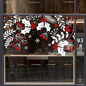 Christmas Window Decoration, Christmas Window Decal, Christmas decals for shop, Christmas Window Clings, Winter Christmas Window Xmas Decor