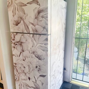 Fridge Wrap Peony Flower Refrigerator Wrap Side by Side Decal Floral ...