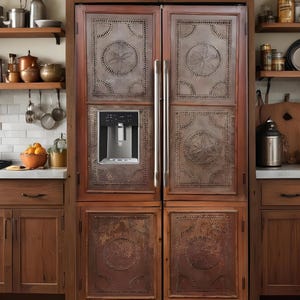 Film de protection pour réfrigérateur, film pour réfrigérateur, vinyle côte à côte, haut en bas, autocollant pour réfrigérateur rustique, peau auto-adhésive, décoration de cuisine antique