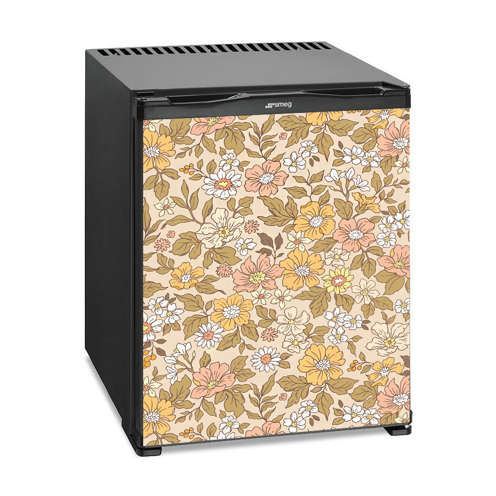 Dishwasher Magnet Cover Vintage Floral, Retro Flowers Kitchen Dishwasher Cover Magnetic Decal Vinyl