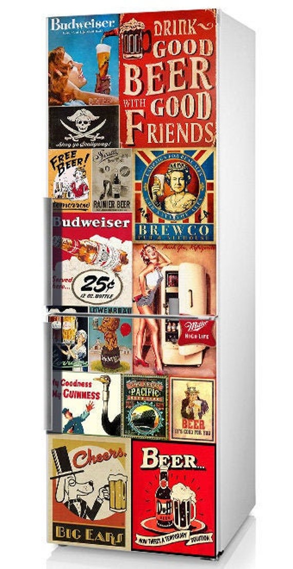 Fridge wraps Beer fridge decal Refrigerator Wrap beer Etsy