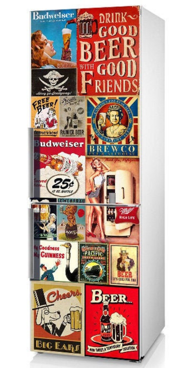 Beer Fridge Wraps Beer Fridge Decal Refrigerator Wrap Beer Etsy Australia