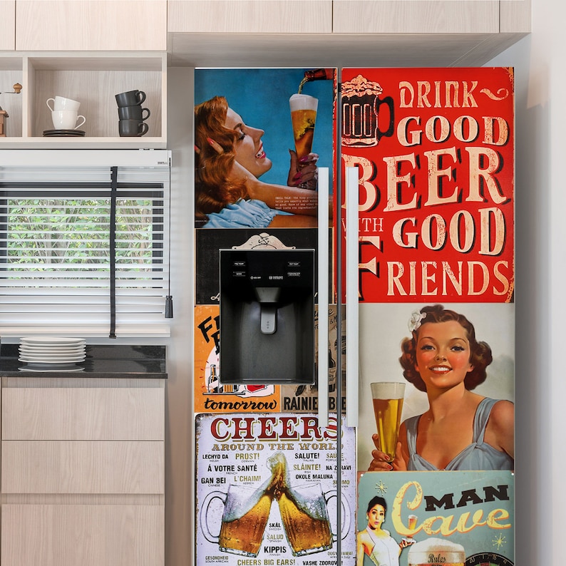 MINI Fridge Decal Beer Beer Fridge Wrap Bar Fridge Decal Rv Etsy