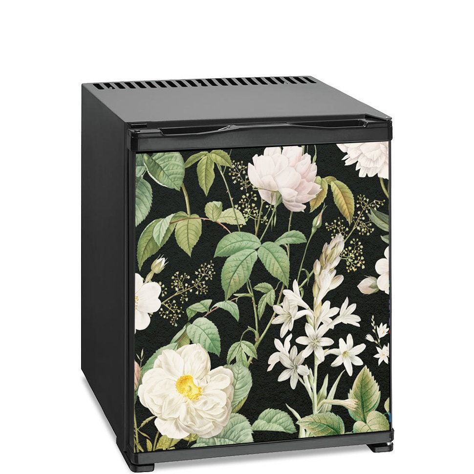 Dishwasher Magnet Cover Vintage Floral, Retro Flower Kitchen Dishwasher Cover Magnetic Decal Vinyl Sticker
