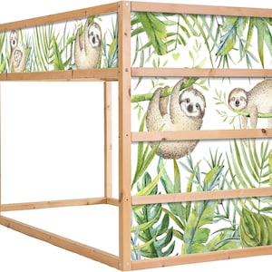 KURA-stickers jungle bed: tropische luiaard kinderkamerdecoratie