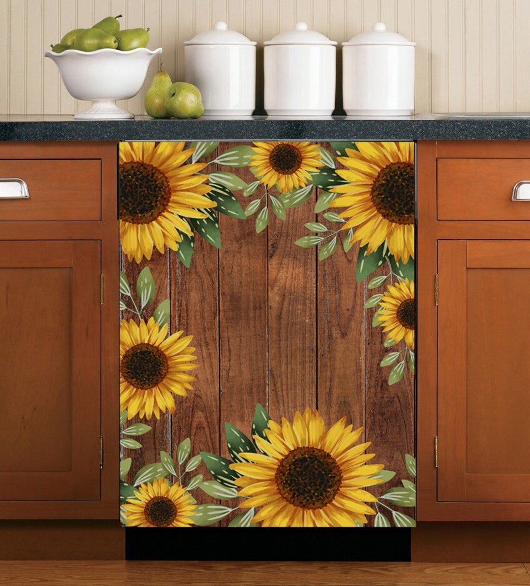  WOWFEEL Rustic Wooden Barn Door Dishwasher Magnet Cover Country  Fridge Vinyl Stickers, Vase Sunflower Refrigerator Magnetic Skins Cover  (Reusable, 23x17Magnetic) : Home & Kitchen