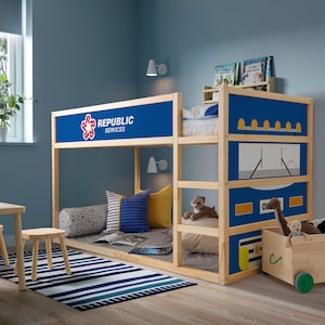 Naklejki IKEA KURA BED Śmieciarka Kura Bunk Bed Naklejki Chłopcy Naklejki usuwalne, Akcesoria do łóżek Kura, Naklejki na łóżko Kura, Naklejki Kura