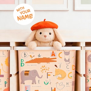 IKEA Trofast Storage Box Stickers АВС with NAME, Personalized Toy Storage Labels for Kids, Trofast Decals, Neutral Alphabet Bin Vinyl Wrap