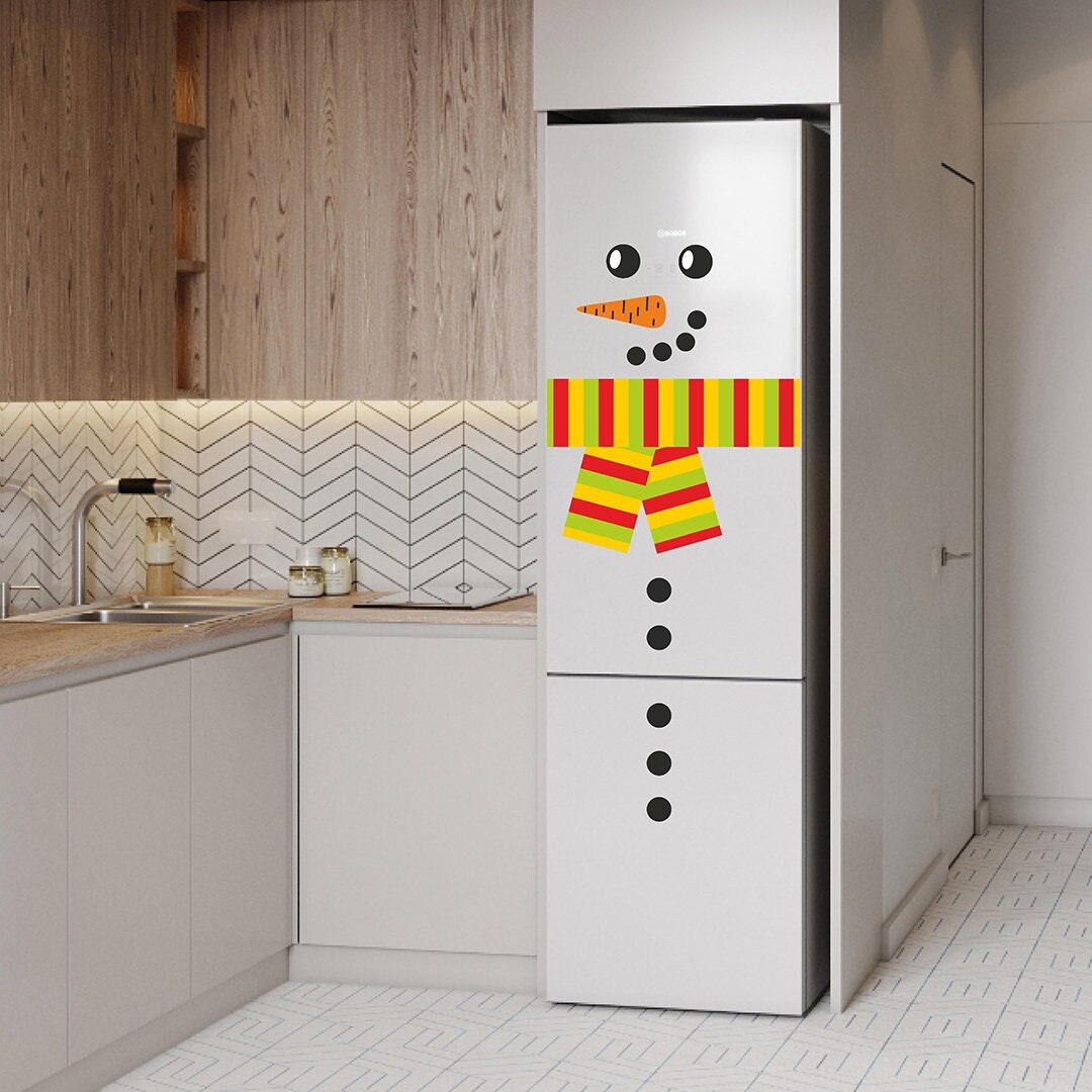Snowman Fridge Wrap Refrigerator Wrap Christmas Kitchen - Etsy