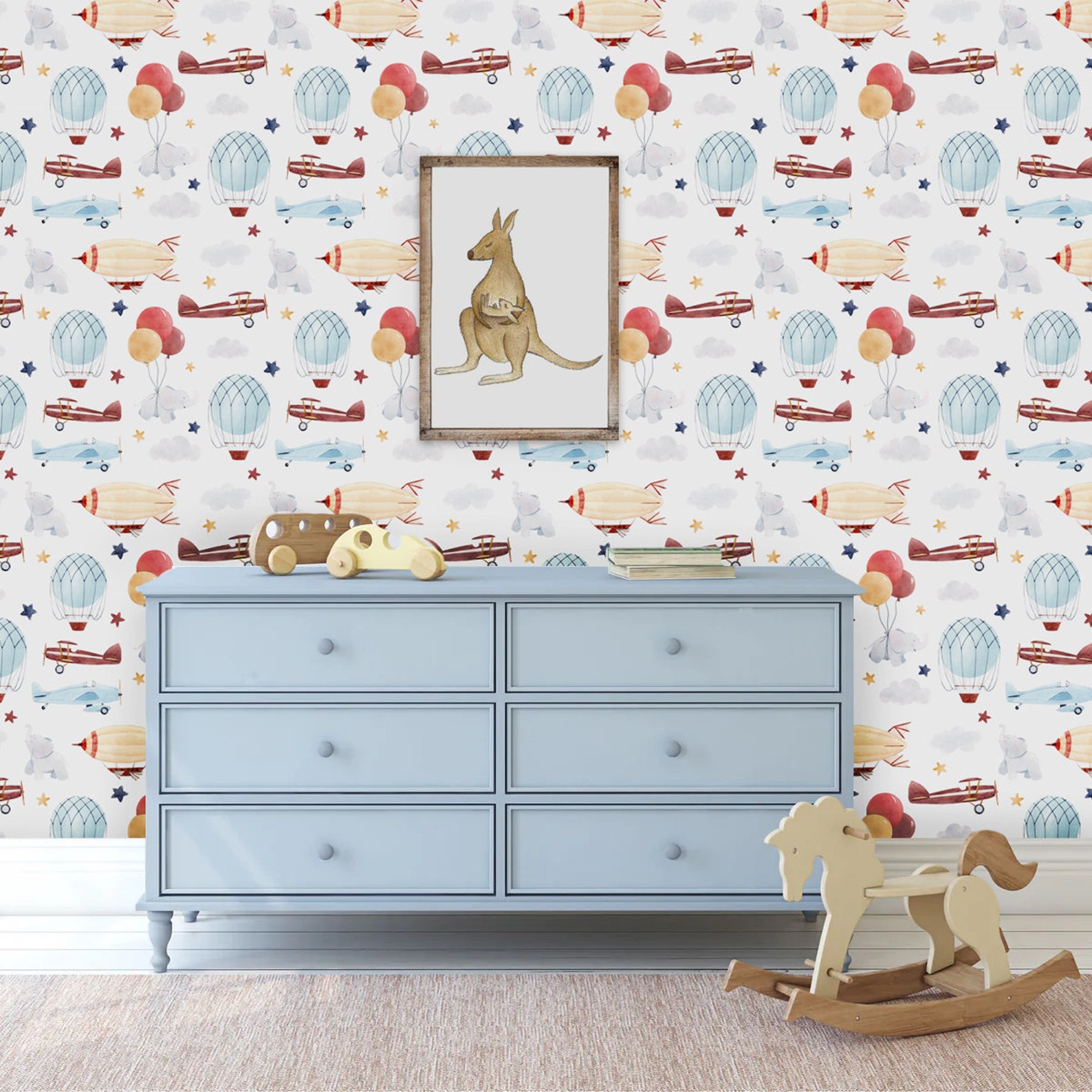 Kids Wallpaper Boys Boy Nursery Wallpaper Peel and Stick Etsy