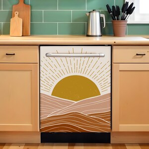 kitchen dishwasher cover beige