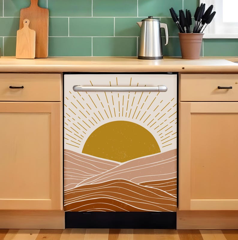 kitchen dishwasher cover beige