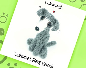 whippet real good dog lover greetings card funny birthday blank any occasion unique cute pet personalised dad friend sister girlfriend mum