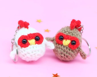 chicken hen keyring  gift cute farmyard animal plush toy party bag accessory birthday friendship women gift for her