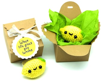 mental health gift care package 'When life gives you lemons' lemon mindfulness friendship gift anxiety kawaii best friend depression gift