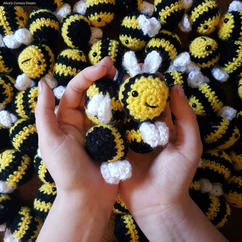 Bee bumble bee crochet cute gifts for her bumblebee keyring Etsy