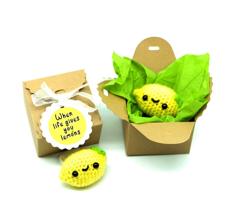 mental health gift care package 'When life gives you lemons' lemon mindfulness friendship gift anxiety kawaii best friend depression gift image 1