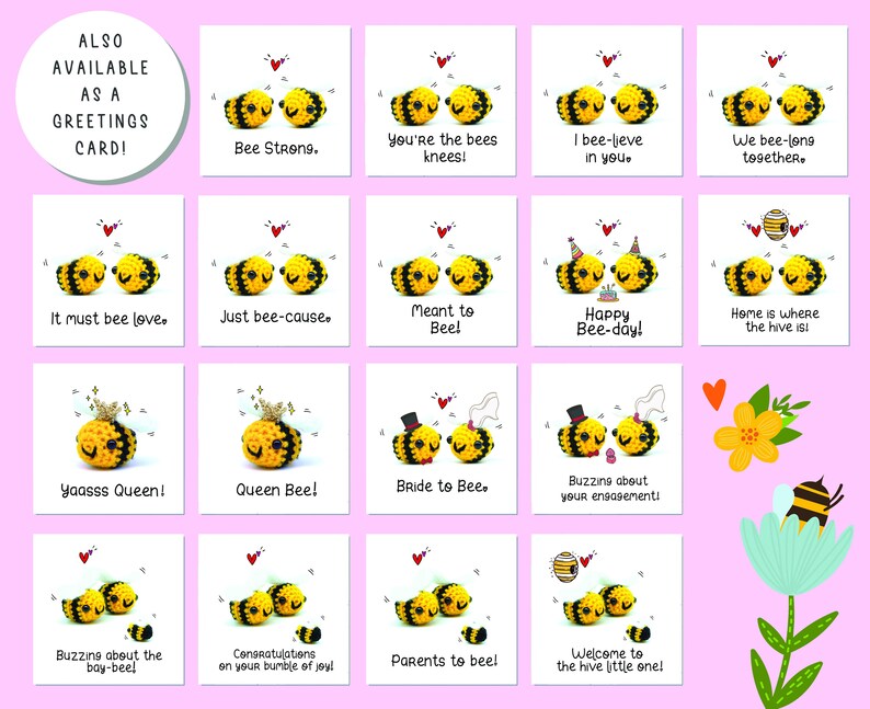 bee bumble bee crochet cute gifts for her bumblebee keyring image 9