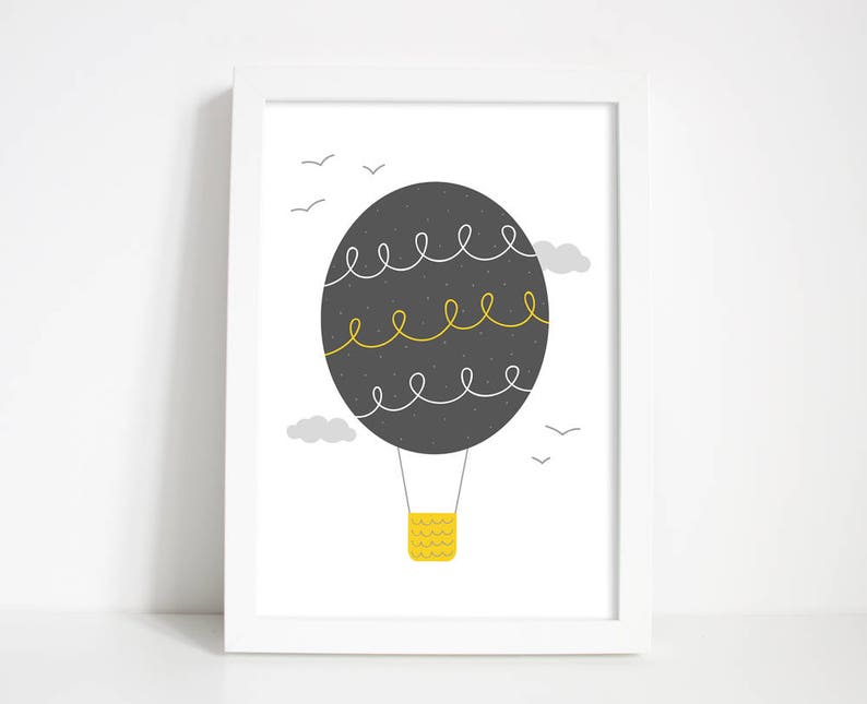 Hot Air Balloon Nursery Wall Art Balloon Print Nursery Etsy