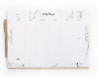 Weekly Planner Printable - Marble - A4 - Daily Planner - Instant Download