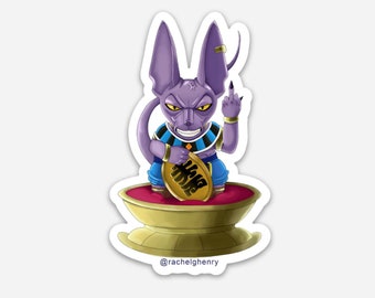 Lucky Cat Beerus Sticker