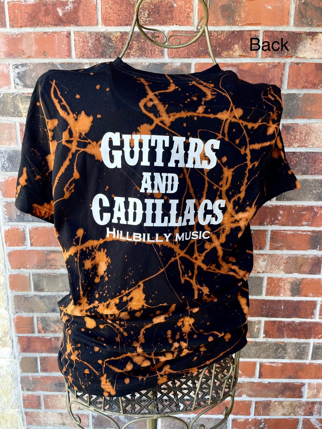 Guitars and Cadillacs Tshirt Bleached Plain Front and Etsy