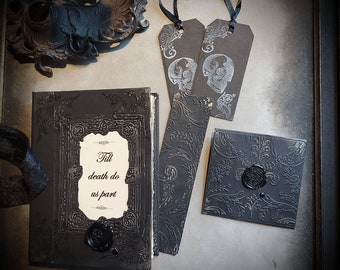 Till death do us part gothic wedding guest book or journal