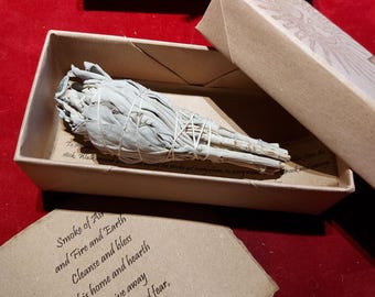 Home Blessing White Sage Smudge Stick.  New Home Gift, Sun and Spell for Witches.
