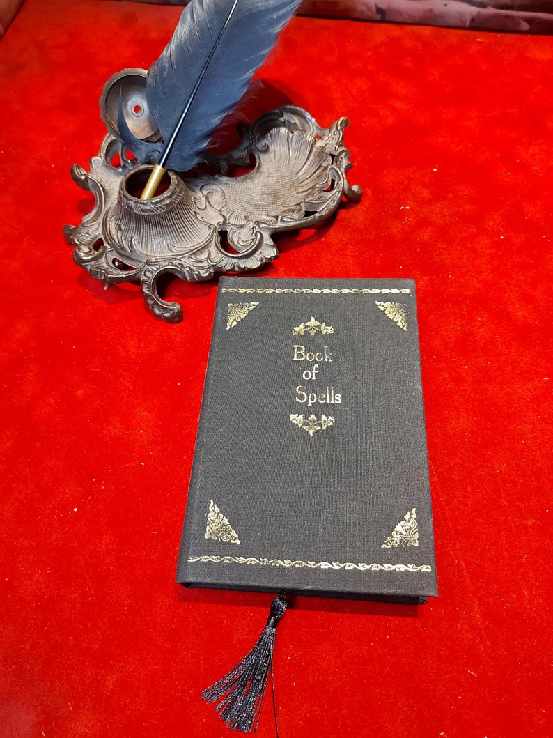 Black Vegan Friendly Book of Spells. Witch, Gothic Grimoire gift image 1