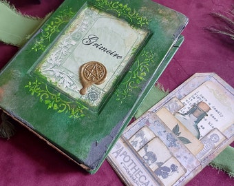 Green Grimoire or Book of Shadows | Junk Journal | hedge witch |Vegan friendly | Witchcraft