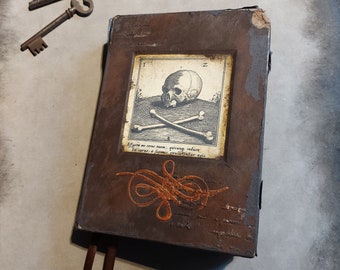 Skull and Crossbones Tome or junk journal | Skeleton book |Horror gift | film prop