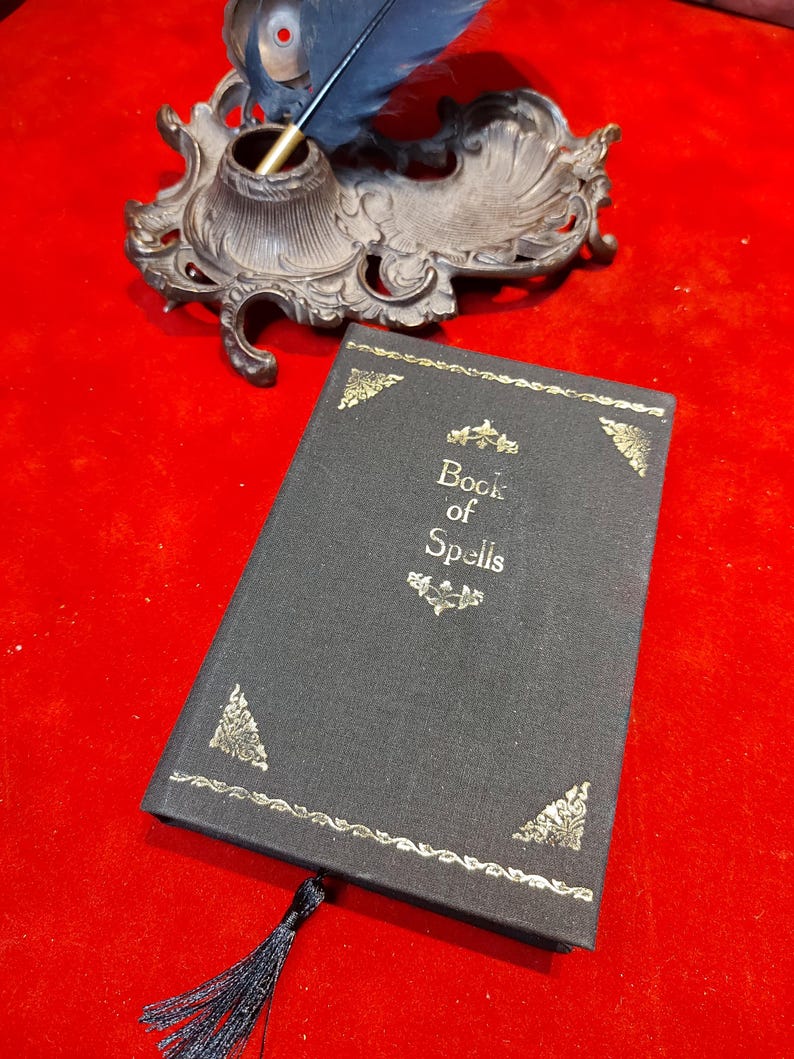 Black Vegan Friendly Book of Spells. Witch, Gothic Grimoire gift image 2