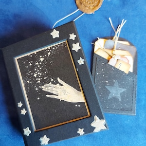 Stelle/Cartomanzia mini libro fatto a mano/Chiromanzia/Tarocchi/Stregoneria/Regalo strega