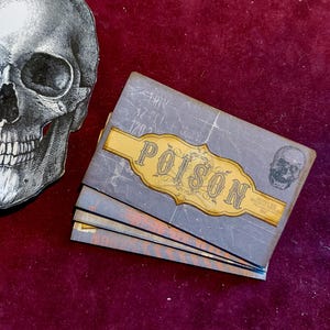 Poison loaded tag folder |4 x ephemera |Halloween| Junk Journal