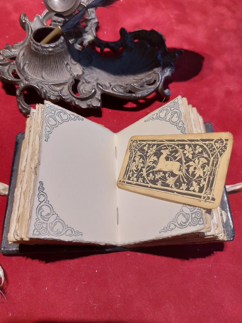 Mini libro de hechizos de cuero negro con oro / Libro de las Sombras / Regalo de bruja imagen 13