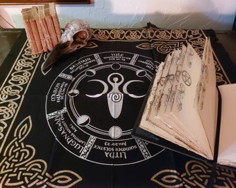 Triple moon and Goddess Alter Cloth for Pagan or Wiccan
