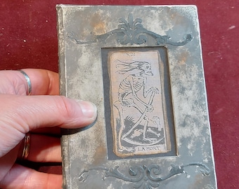 The Death Tarot card junk journal. Fortune Telling book or Witch gift. Vegan friendly
