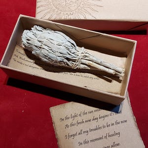 New Beginnings Smudge Spell Gift in box. White Sage Witch Gift