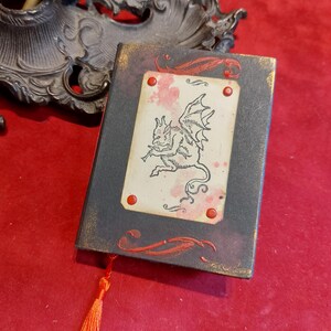 Handmade vegan friendly Devil or Imp journal or gothic mini book