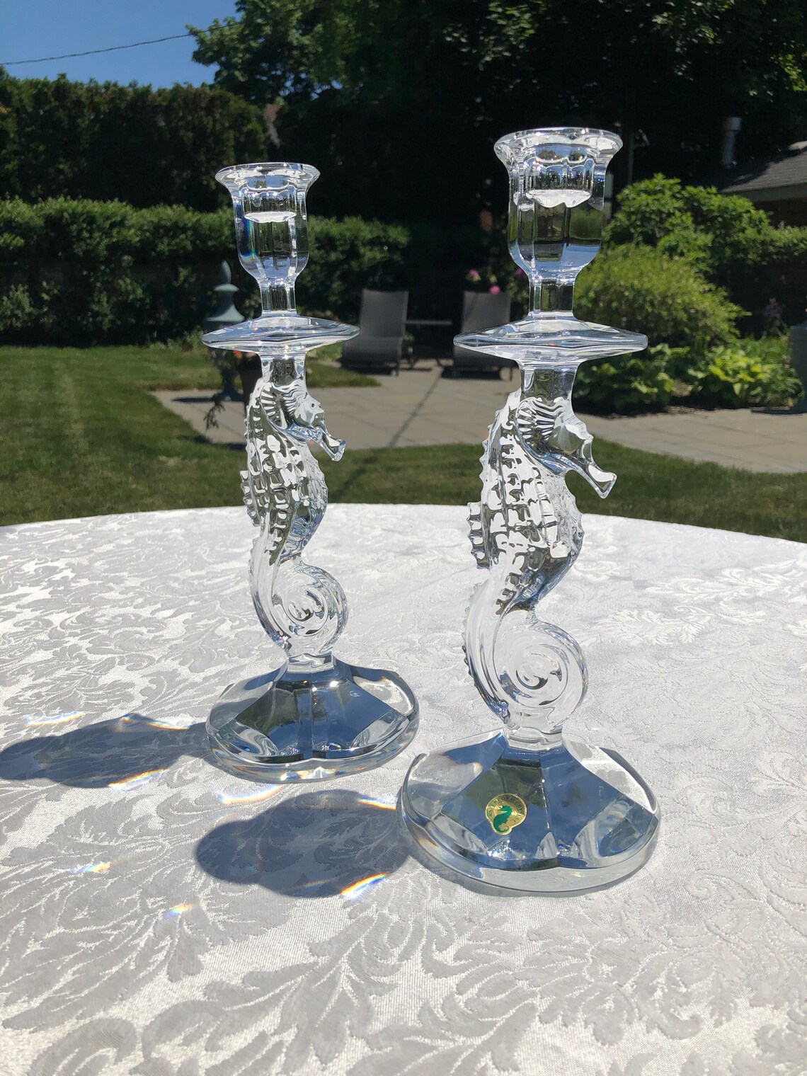 Pair of Waterford Crystal Seahorse Candlesticks Lead Crystal. Etsy