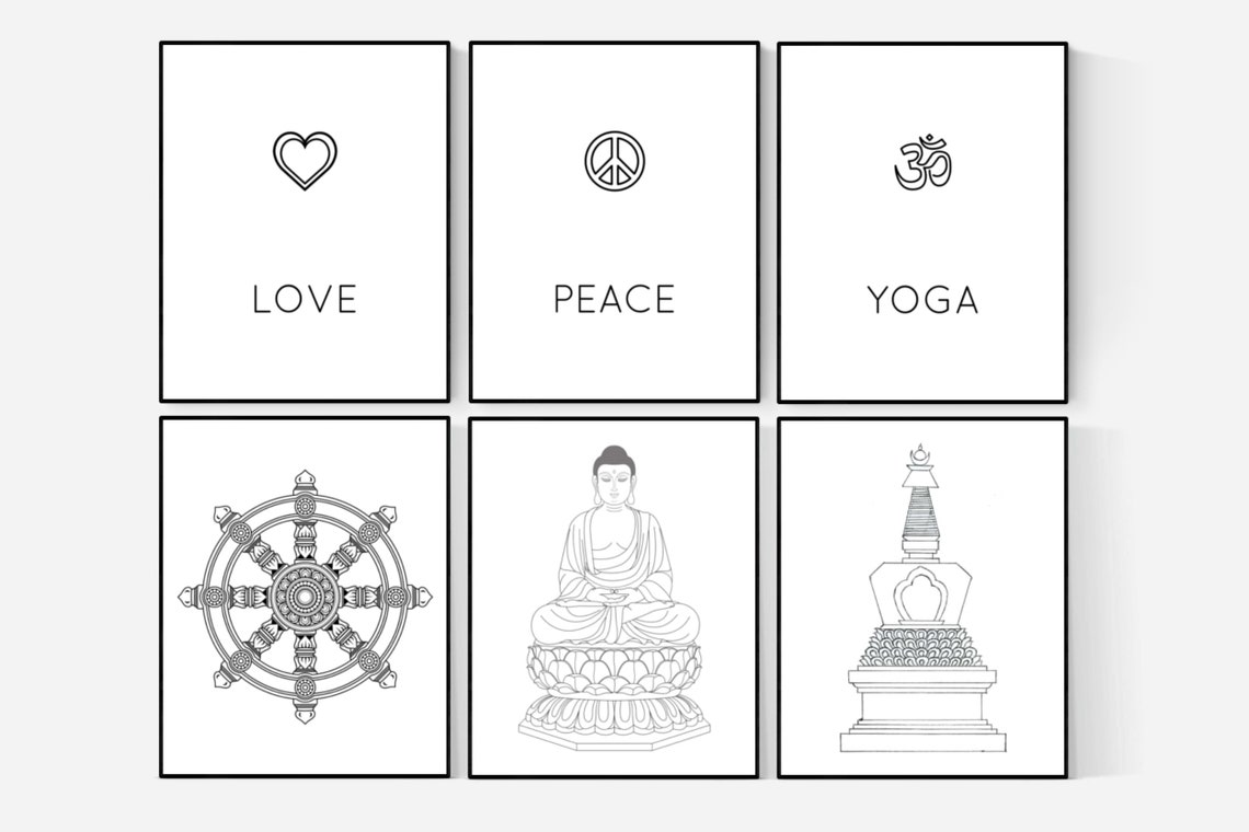 Yoga Printable Set Yoga Room Decor Yoga Wall Art Yoga - Etsy