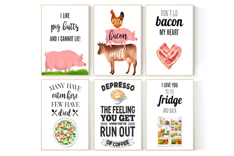 Funny Kitchen Wall Decor Kitchen Wall Art Kitchen Utensils | Etsy