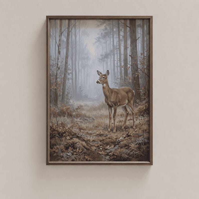 Vintage Woodland Animal Gallery Wall Set | Moody Autumn Fall Forest Art ...