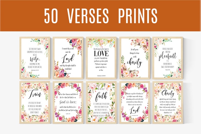 KJV Bible Verse Print Set Printable Scripture 60 KJV Bible | Etsy
